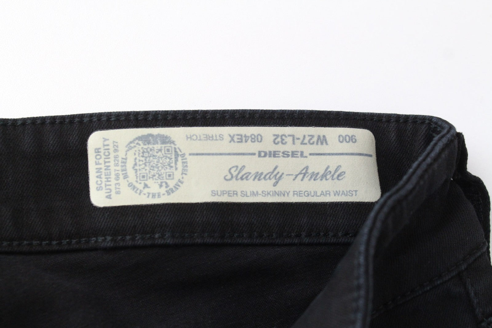 DIESEL Slandy-Ankle 084EX Women Jeans W27/L32 Super Slim Skinny Black Stretch