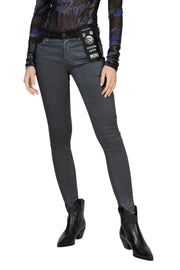 DIESEL Slandy-Zip 069GF Women Jeans W23/L30 Girls Super Skinny Fit Grey Coated