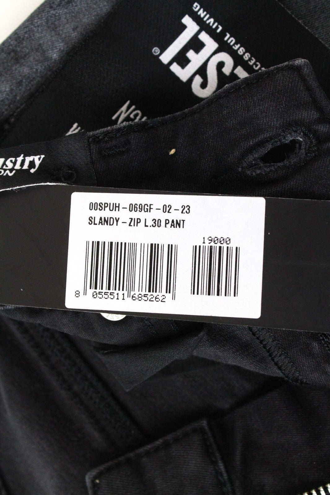 DIESEL Slandy-Zip 069GF Women Jeans W23/L30 Girls Super Skinny Fit Grey Coated