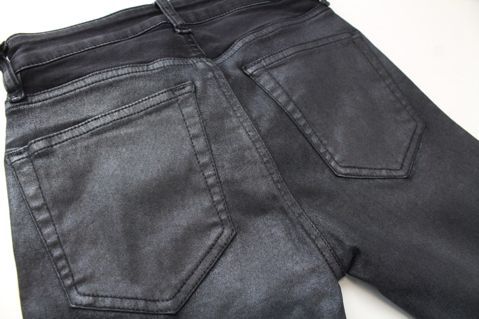 DIESEL Slandy-Zip 069GF Women Jeans W23/L30 Girls Super Skinny Fit Grey Coated