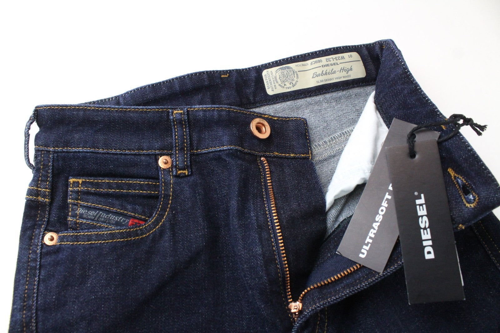 DIESEL Babhila-High 069CF Women Jeans W23/L32 Girls Slim Skinny Blue Stretch