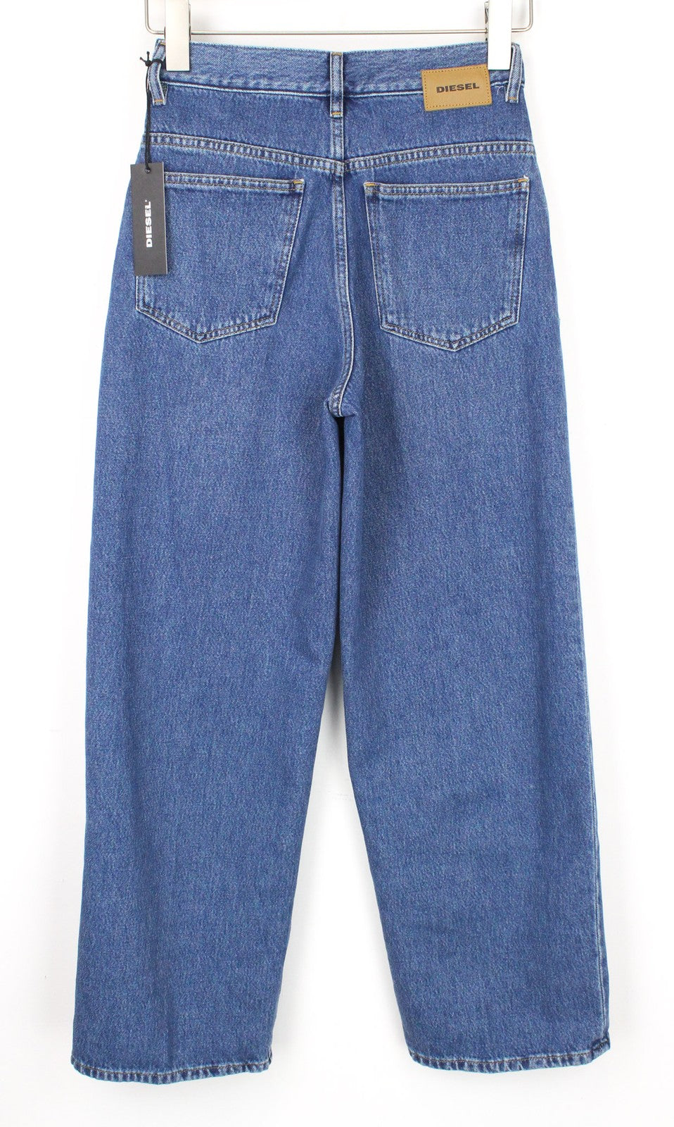 DIESEL Widee 080AN Women Jeans W25/L32 Straight Fit Blue Pure Cotton Denim