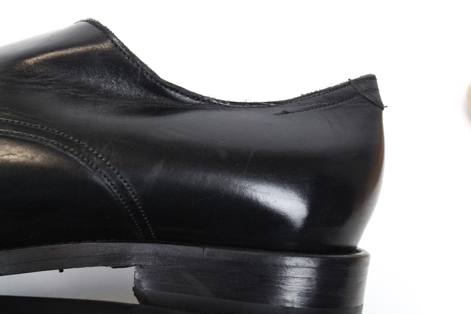 SUITSUPPLY Men Formal Shoes EU41 Black Genuine Leather Double Buckle Low-Top