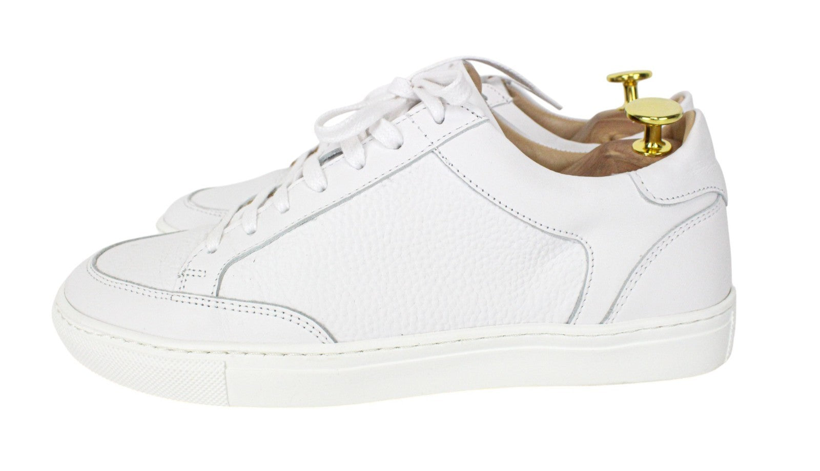SUITSUPPLY Men Trainers EU40 Boys White Grained Leather Unisex Casual Sneakers