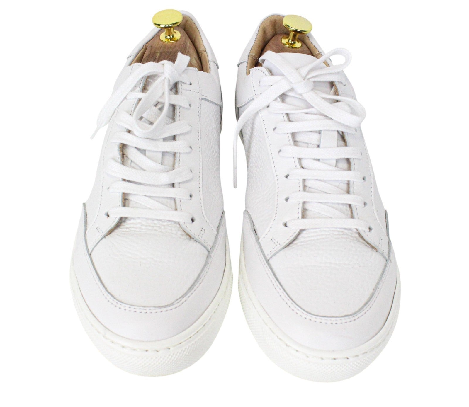 SUITSUPPLY Men Trainers EU40 Boys White Grained Leather Unisex Casual Sneakers