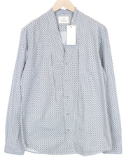 SCOTCH & SODA Men Shirt XL Blue Graphic Printed Pure Cotton V-Neckline Classic