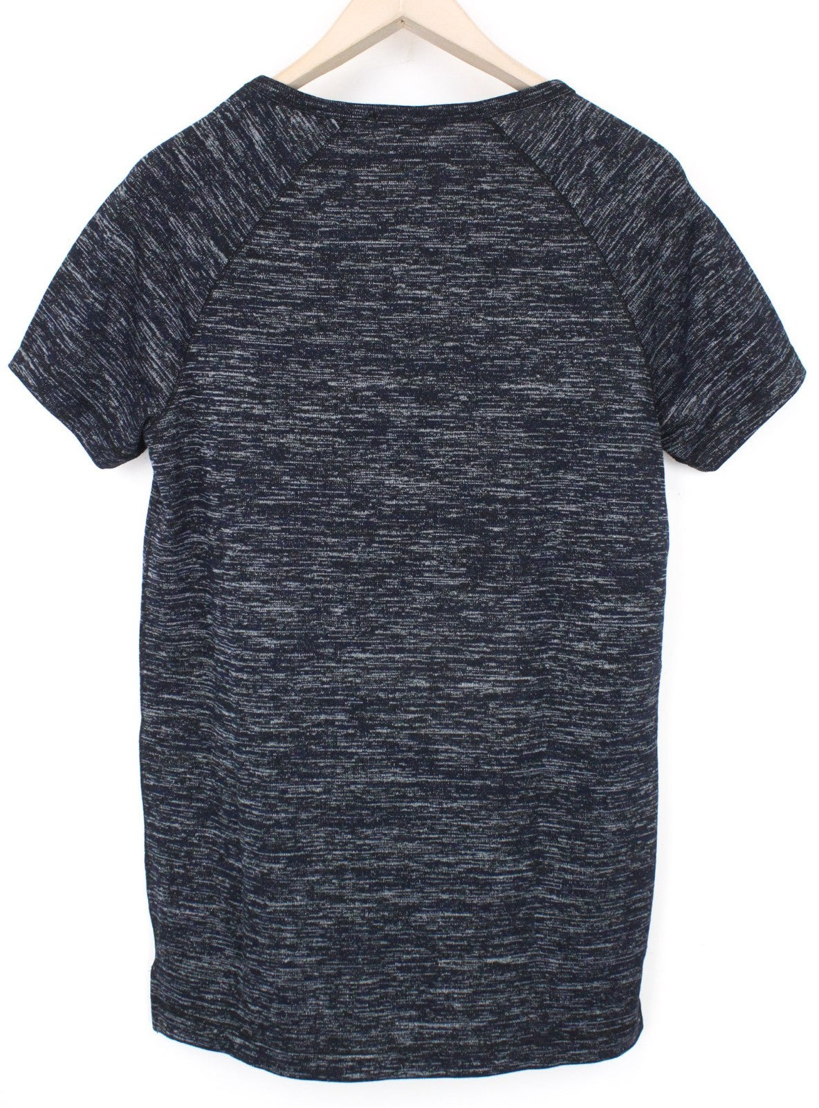 SCOTCH & SODA Men T-Shirt S Navy Melange Crew Neck Long Fitted Cotton Blend