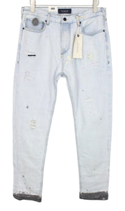 SCOTCH & SODA Dean Men Jeans W32/L32 Distress Patch Blue Stretch Loose Tapered