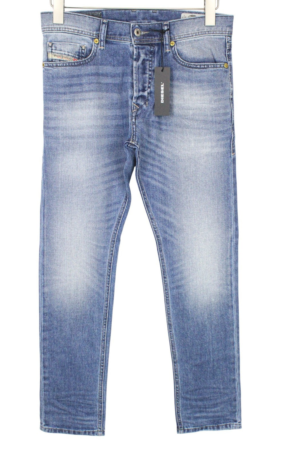 DIESEL Tepphar 0842H Men Jeans W27/L30 Light Blue Stretch Slim Carrot Button
