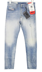 DIESEL D-Strukt 081AP Men Jeans W29/L32 Blue Stretch Tapered Fit Distressed