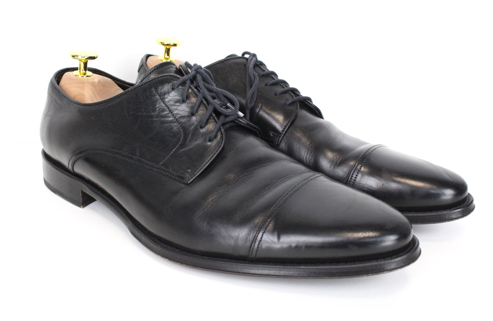 SUITSUPPLY Men Formal Shoes EU43.5 Black Formal Blake-Stitched Leather Derby