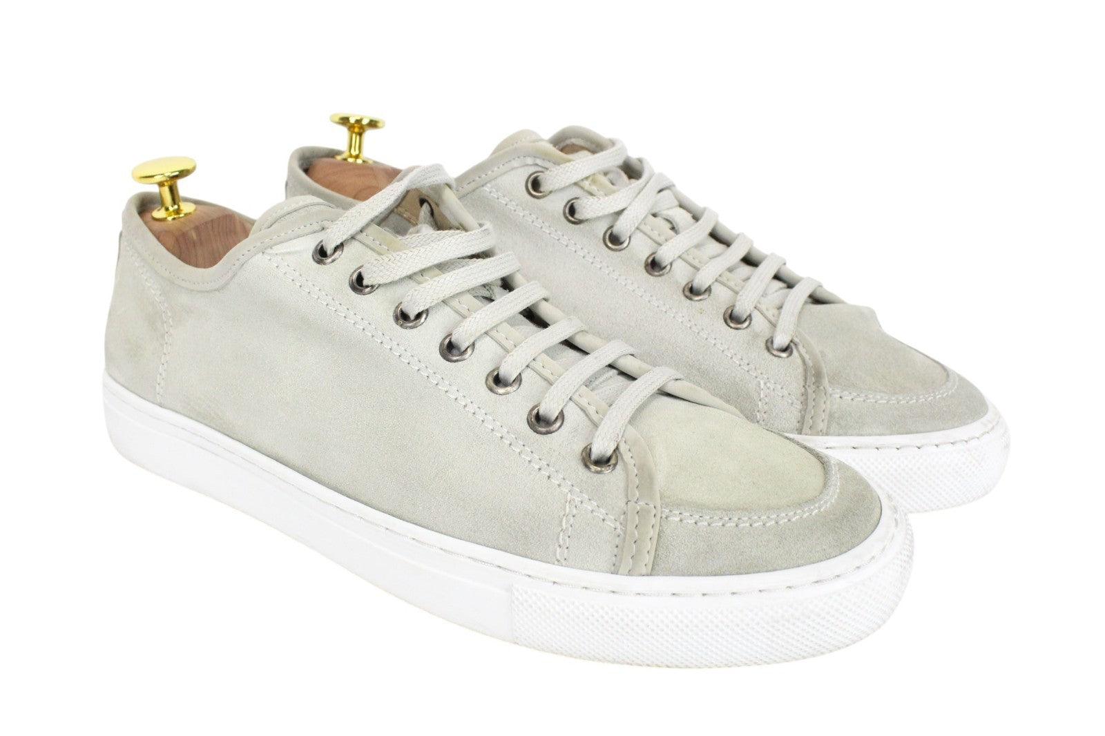 SUITSUPPLY Men Sneakers EU40 Beige Leather Low-Shaft Suede Calfskin Classic