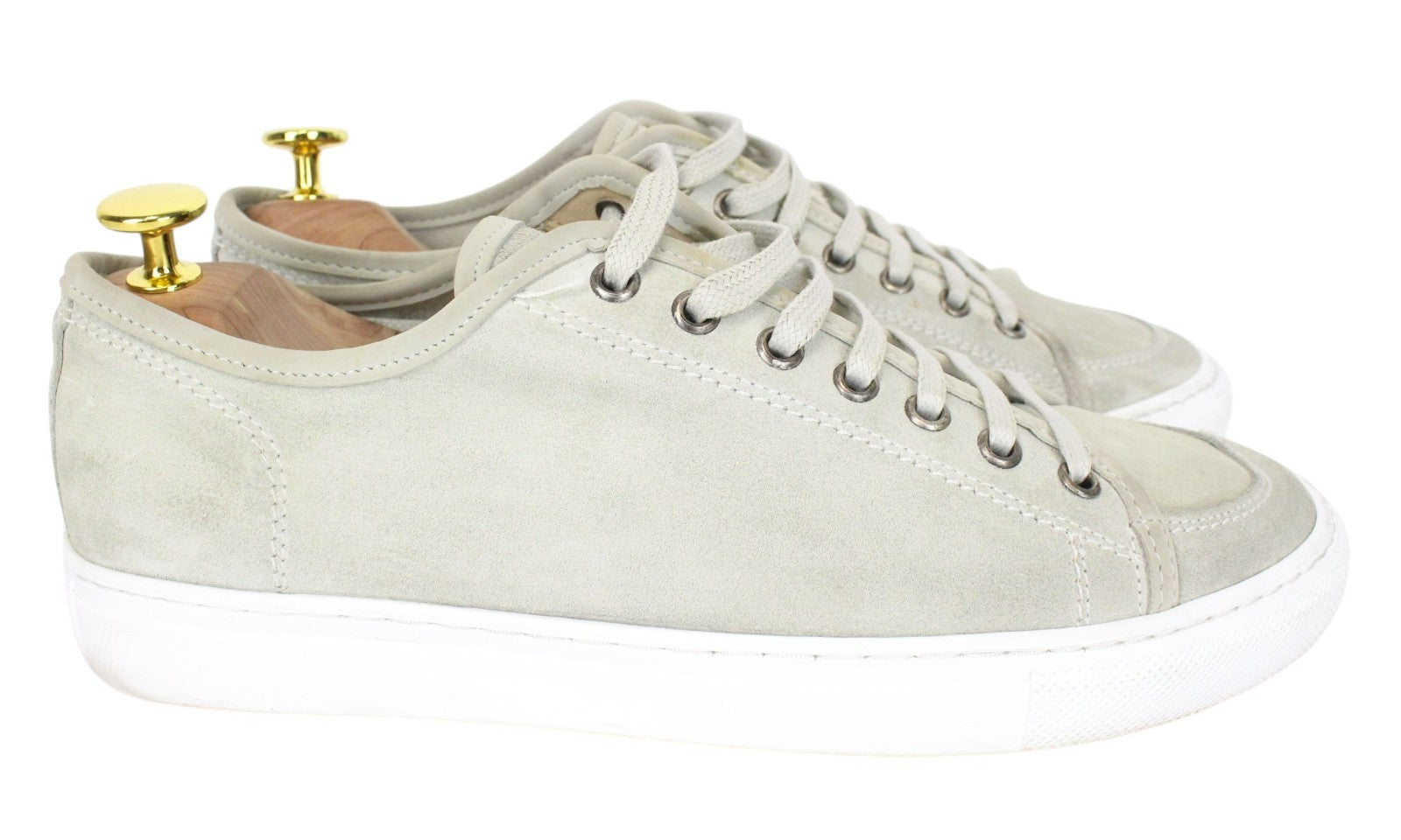 SUITSUPPLY Men Sneakers EU40 Beige Leather Low-Shaft Suede Calfskin Classic