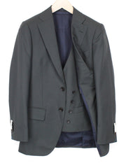 SUITSUPPLY Lazio Men Suit UK32R Blazer Waistcoat Green Lined Pure Wool 2 Piece