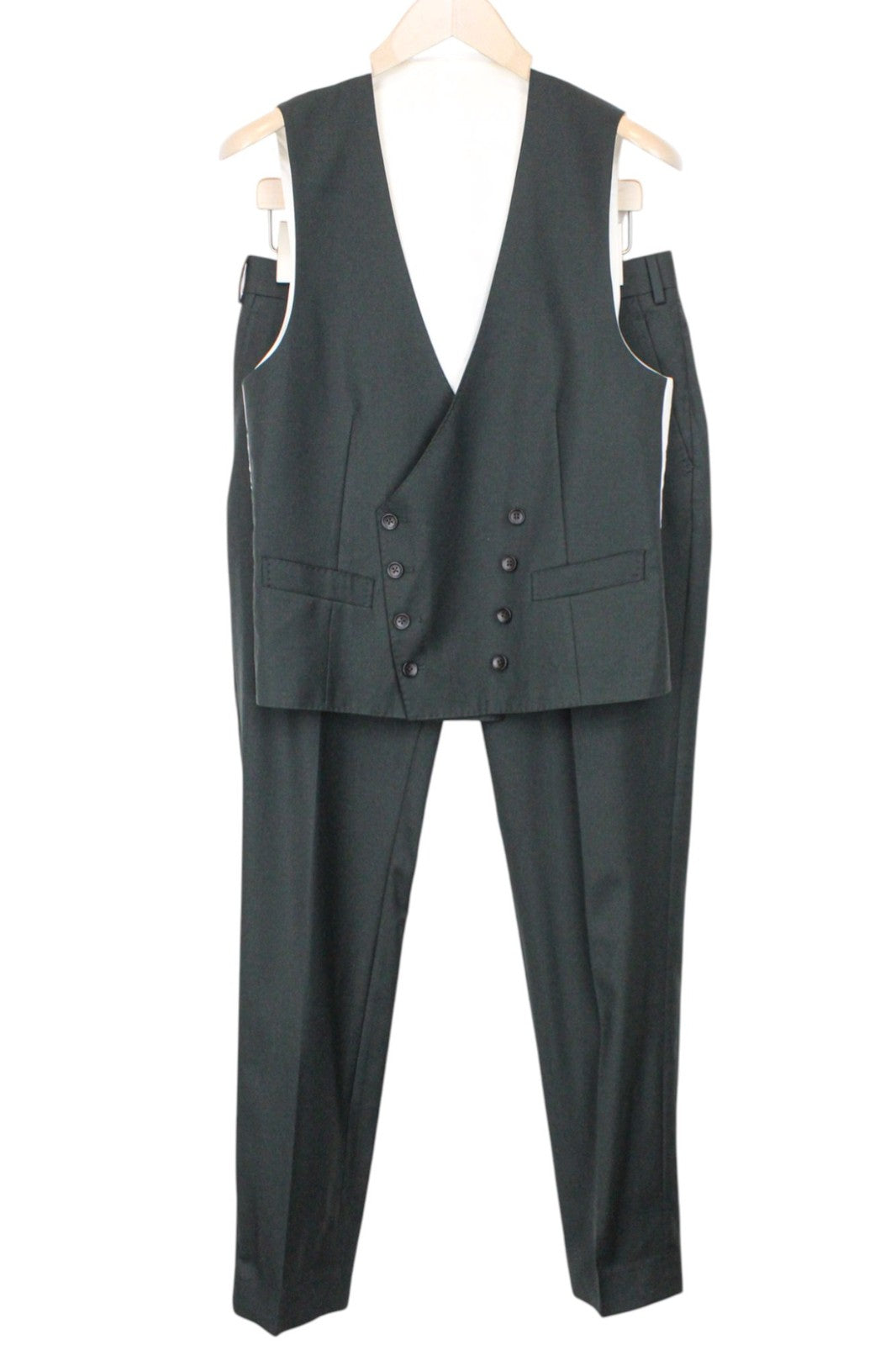 SUITSUPPLY Ferrara Men Suit UK36R Waistcoat Trousers Green Pure Wool 2 Piece