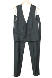 SUITSUPPLY Ferrara Men Suit UK36R Waistcoat Trousers Green Pure Wool 2 Piece