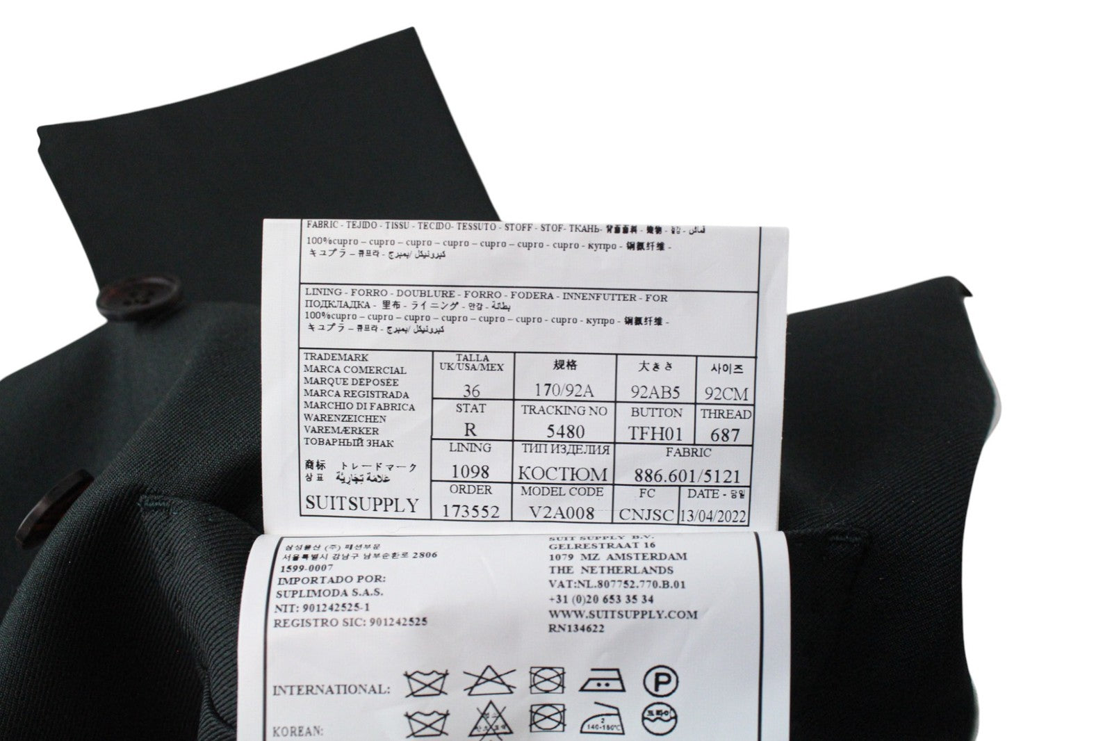 SUITSUPPLY Ferrara Men Suit UK36R Waistcoat Trousers Green Pure Wool 2 Piece