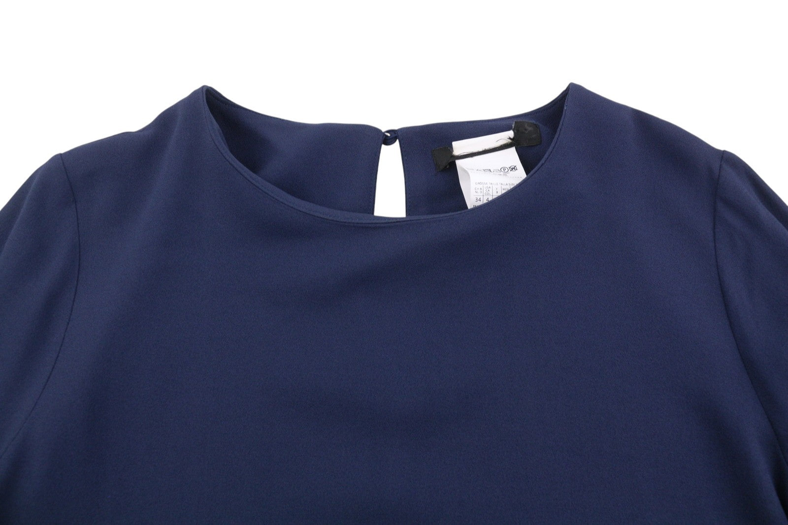 MAX MARA Weekend Women Dress EU36 Navy Crew 3/4 Sleeve Knee-Length
