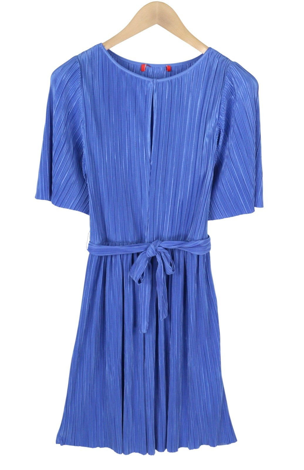 MAX&CO. Women Dress XS Blue Jacquard Belted Mini Short Sleeve