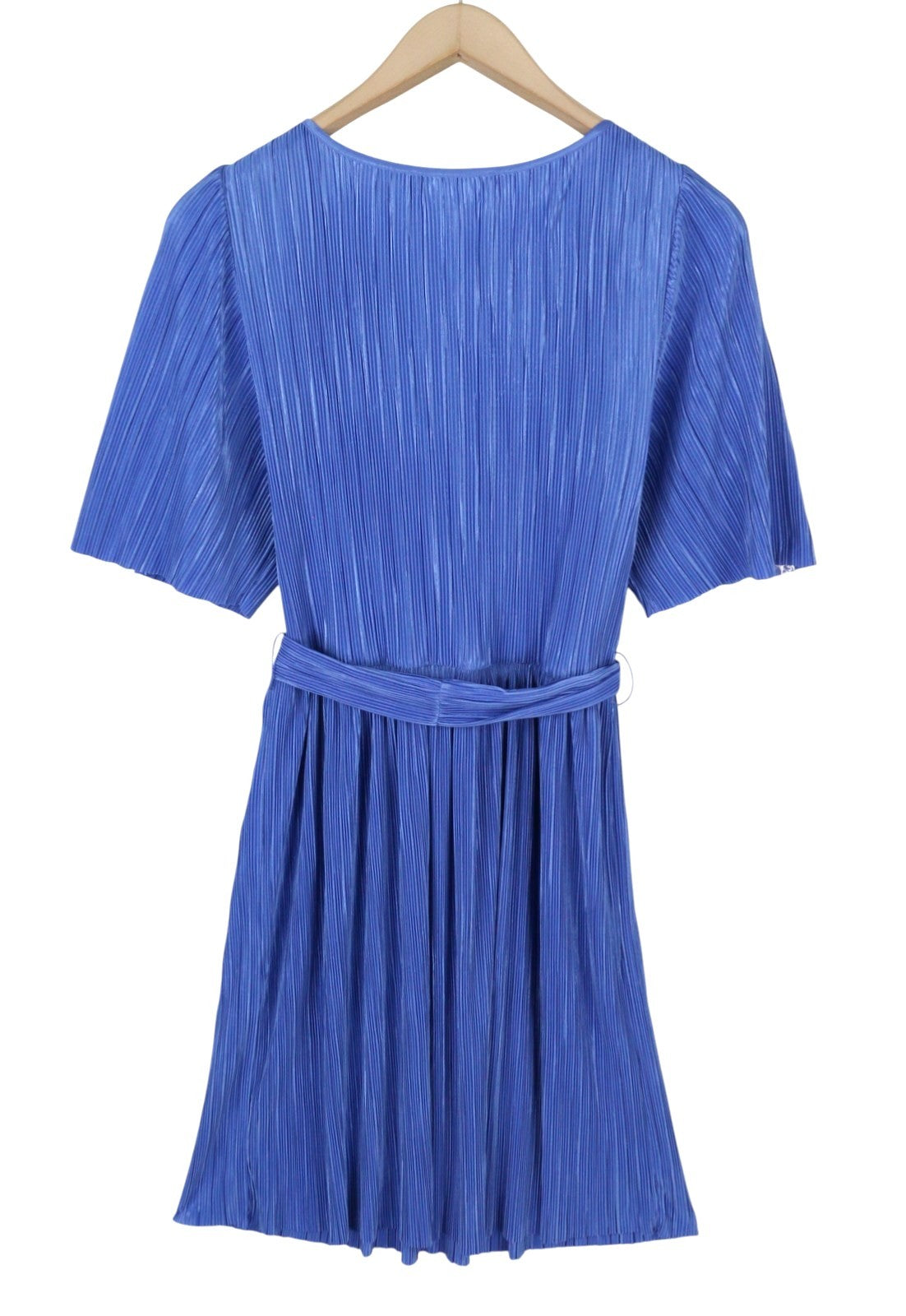 MAX&CO. Women Dress XS Blue Jacquard Belted Mini Short Sleeve
