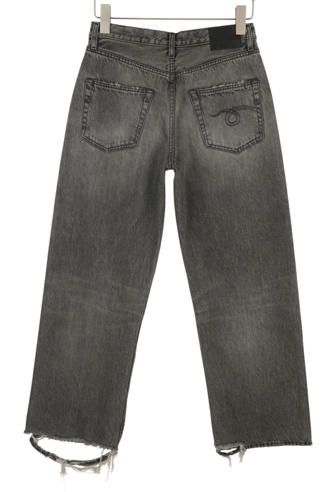 R13 D'Arcy Loose Women Jeans 25 Leyton Black Washed Distressed PF26