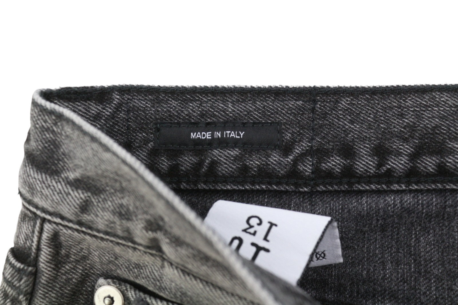 R13 D'Arcy Loose Men Jeans 30 Polaris Black Whisker Fade PS26 RRP895