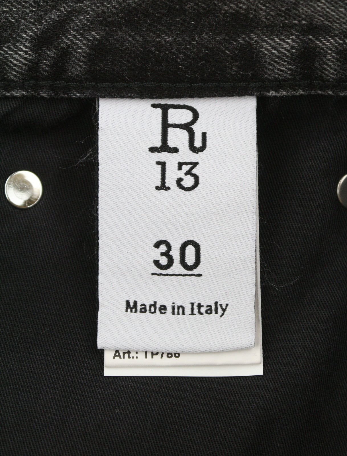 R13 D'Arcy Loose Men Jeans 30 Polaris Black Whisker Fade PS26 RRP895