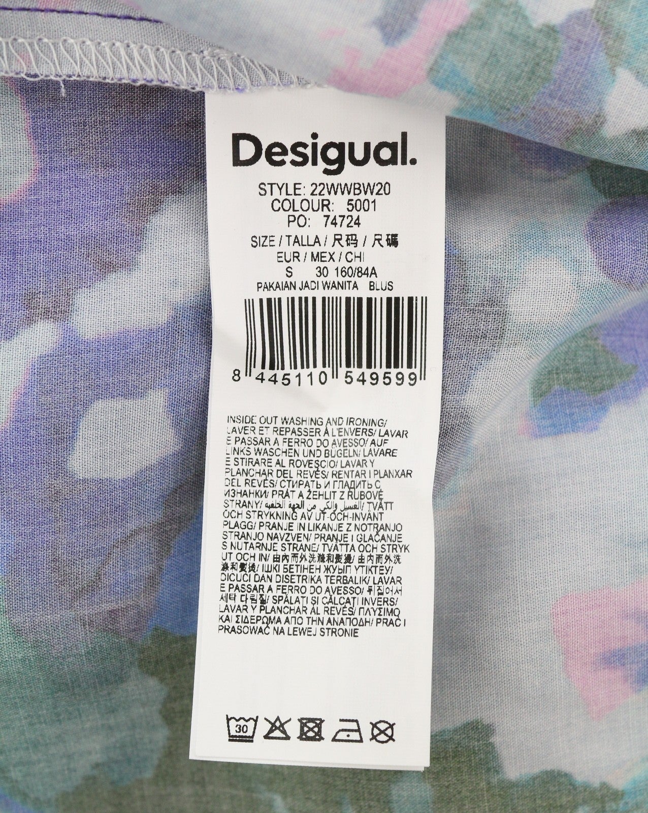 DESIGUAL Blus Cairo Rep Women Blouse S Bright Floral Long Sleeve