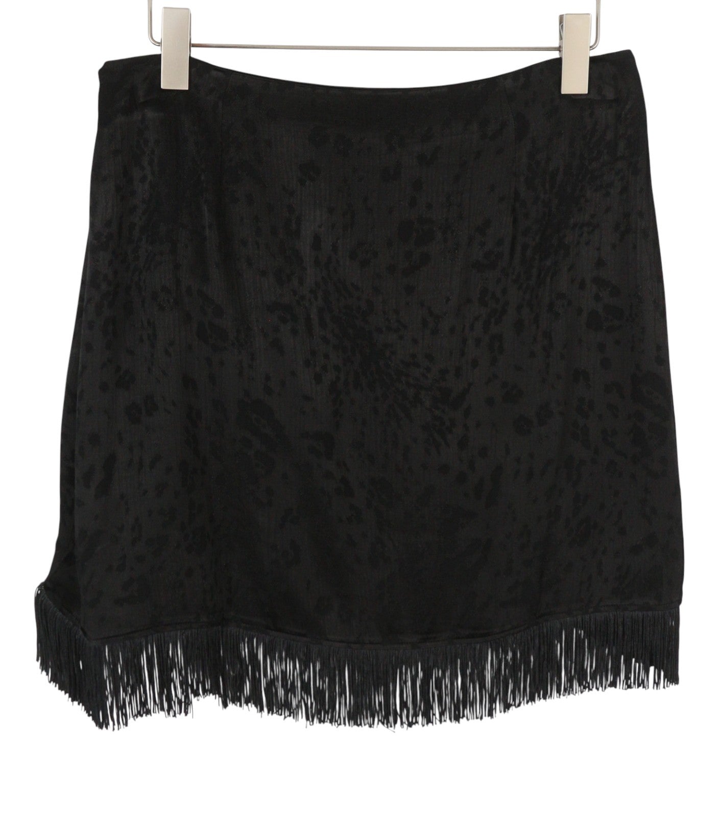 DESIGUAL Fal Frankie Women Skirt XL Black Fringe Pattern Mini