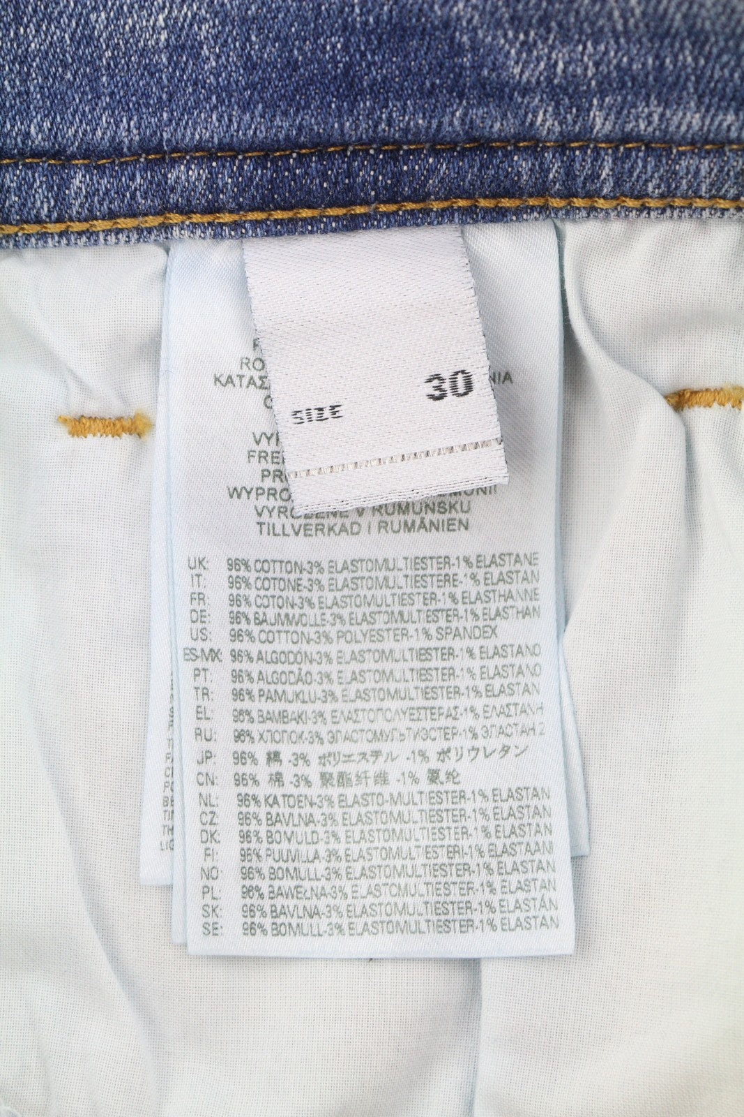 DIESEL 1983 09C01 Men Jeans W30/L34 Blue Whisker Fade Skinny High Waist