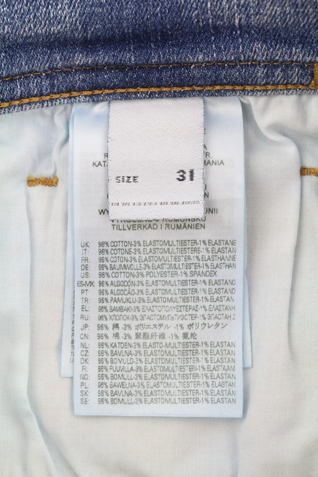 DIESEL 1983 09C01 Men Jeans W31/L34 Blue Faded Skinny High Waist