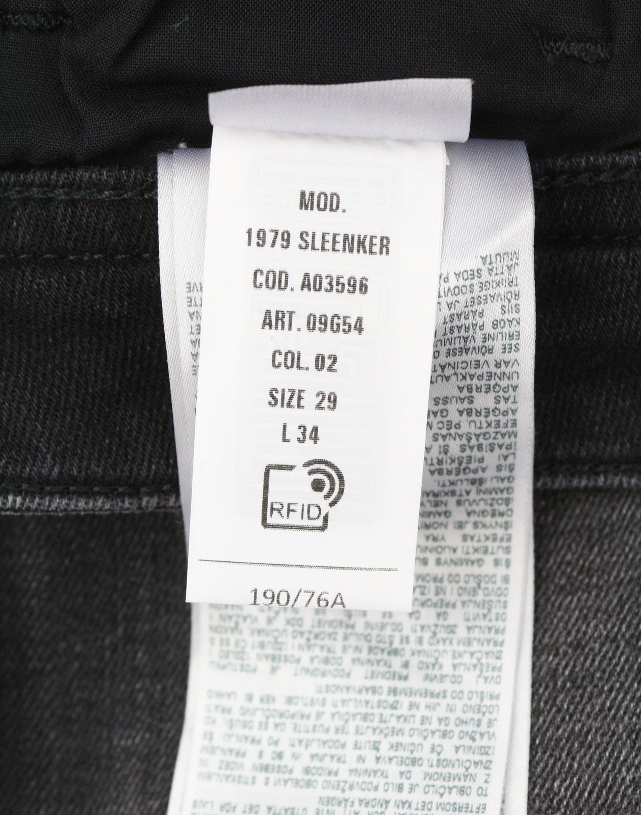 DIESEL 1979 Sleenker 09G54 Men Jeans W29/L34 Black Fade Skinny Low Waist