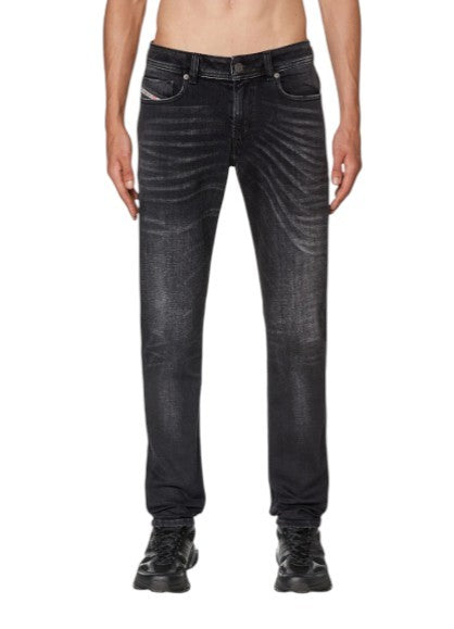 DIESEL 1979 Sleenker 09G54 Men Jeans W30/L34 Black Washed Skinny Low Waist