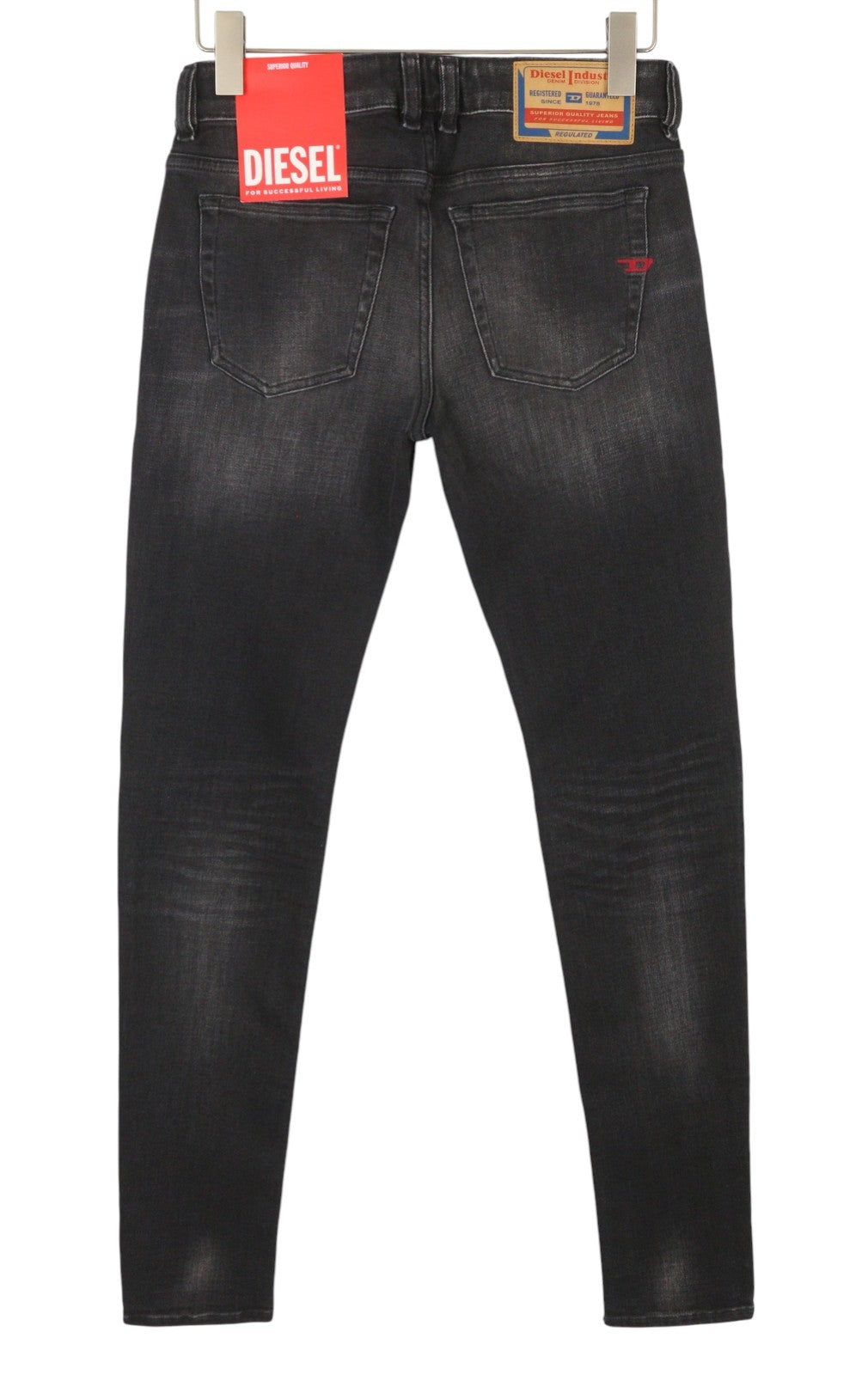 DIESEL 1979 Sleenker 09G54 Men Jeans W30/L34 Black Washed Skinny Low Waist
