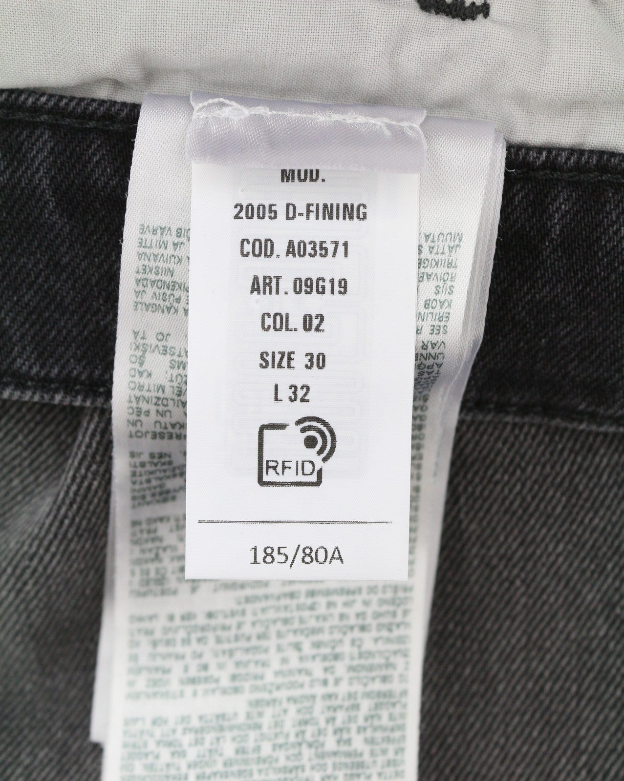 DIESEL 2005 D-Fining 09G19 Men Jeans W30/L32 Black Fade Regular Tapered