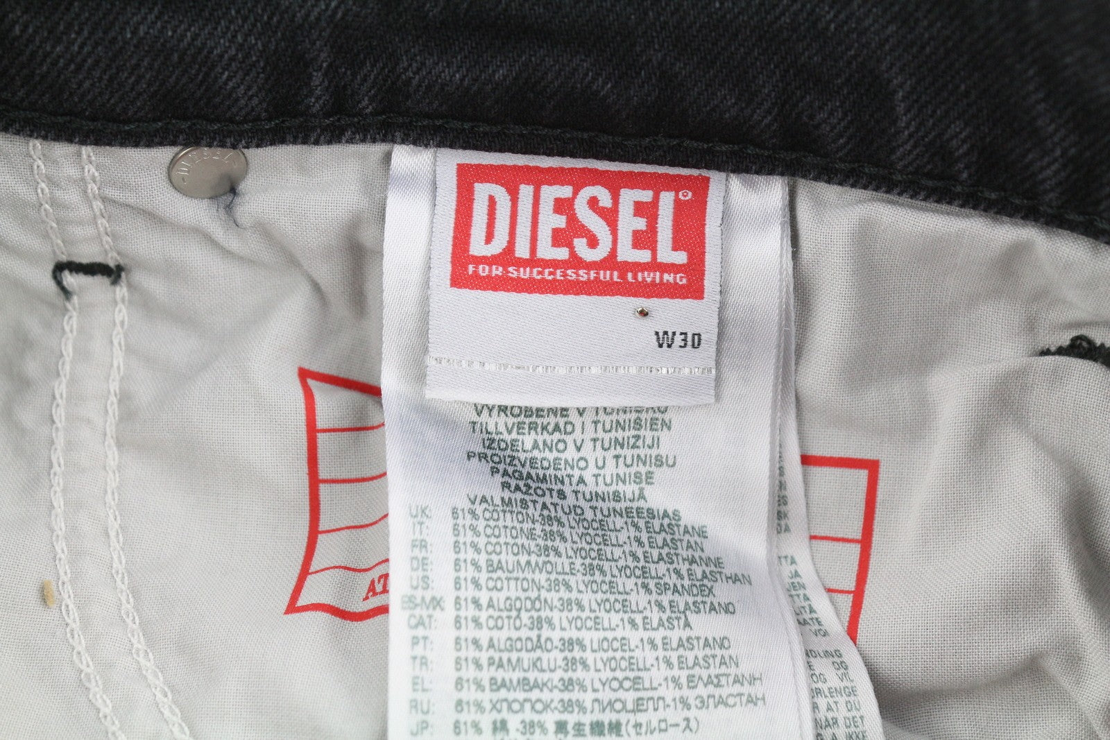 DIESEL 2005 D-Fining 09G19 Men Jeans W30/L32 Black Fade Regular Tapered