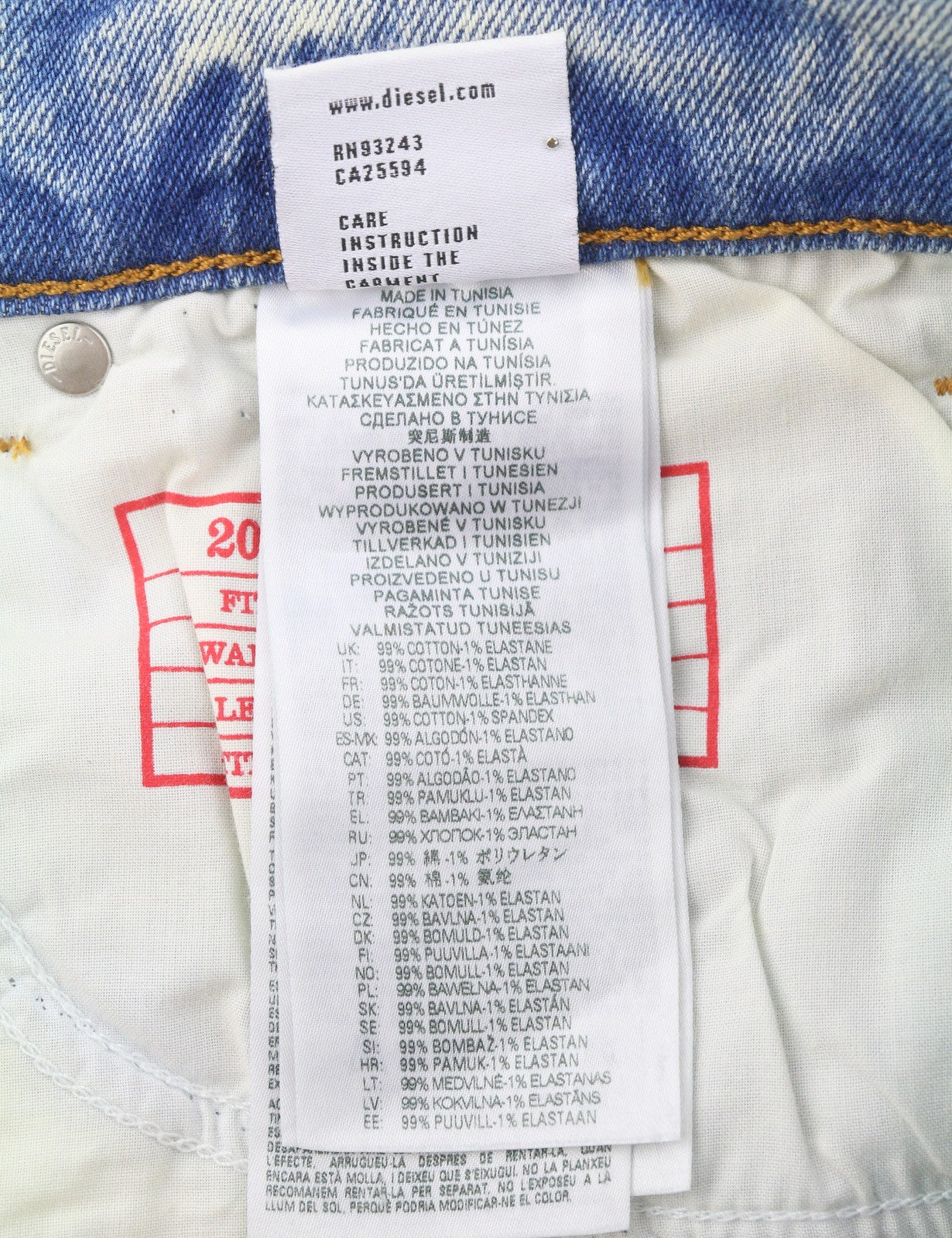 DIESEL 2005 D-Fining 09E86 Men Jeans W30/L32 Blue Faded Taper Regular