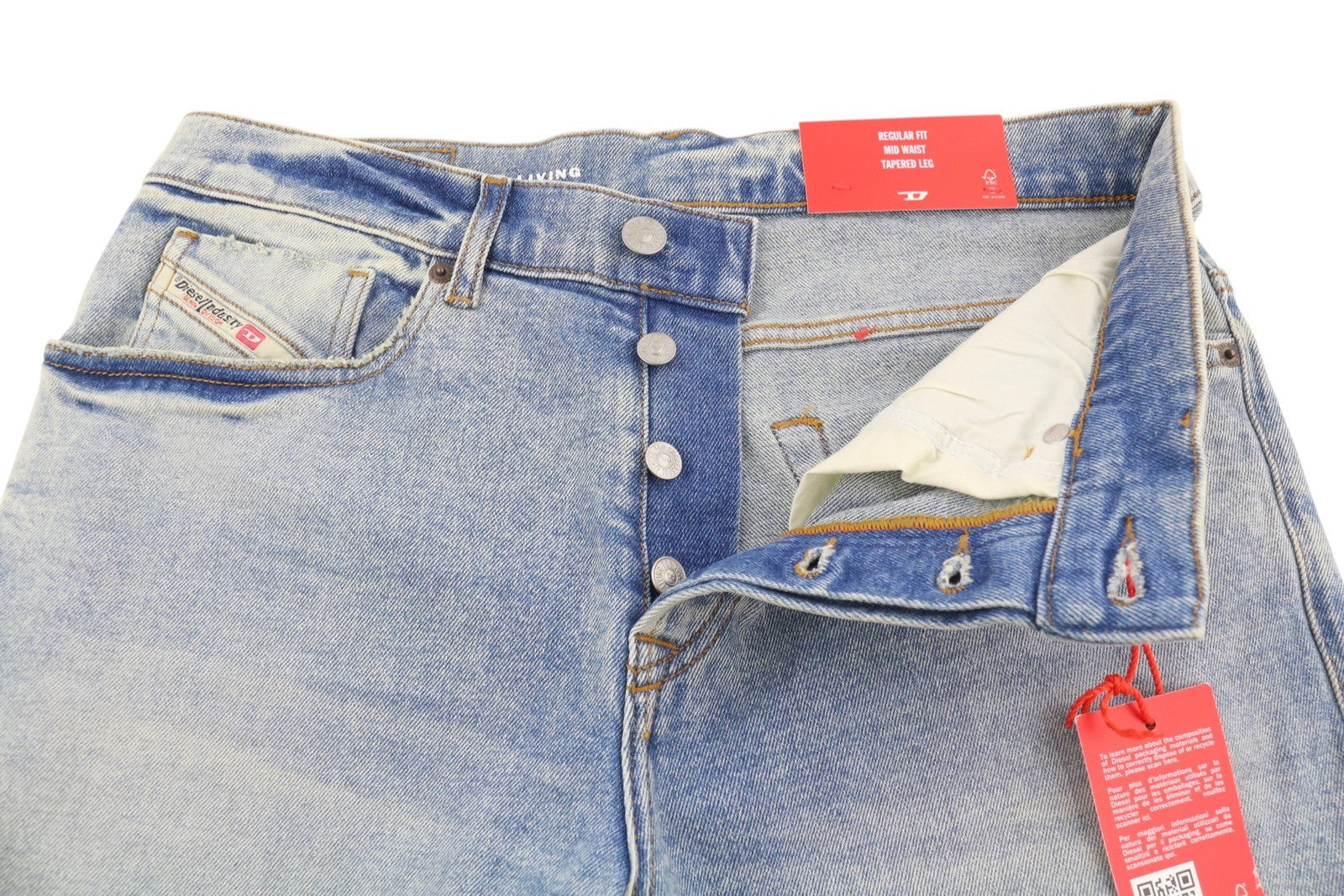 DIESEL 2005 D-Fining 09E86 Men Jeans W30/L32 Blue Faded Taper Regular