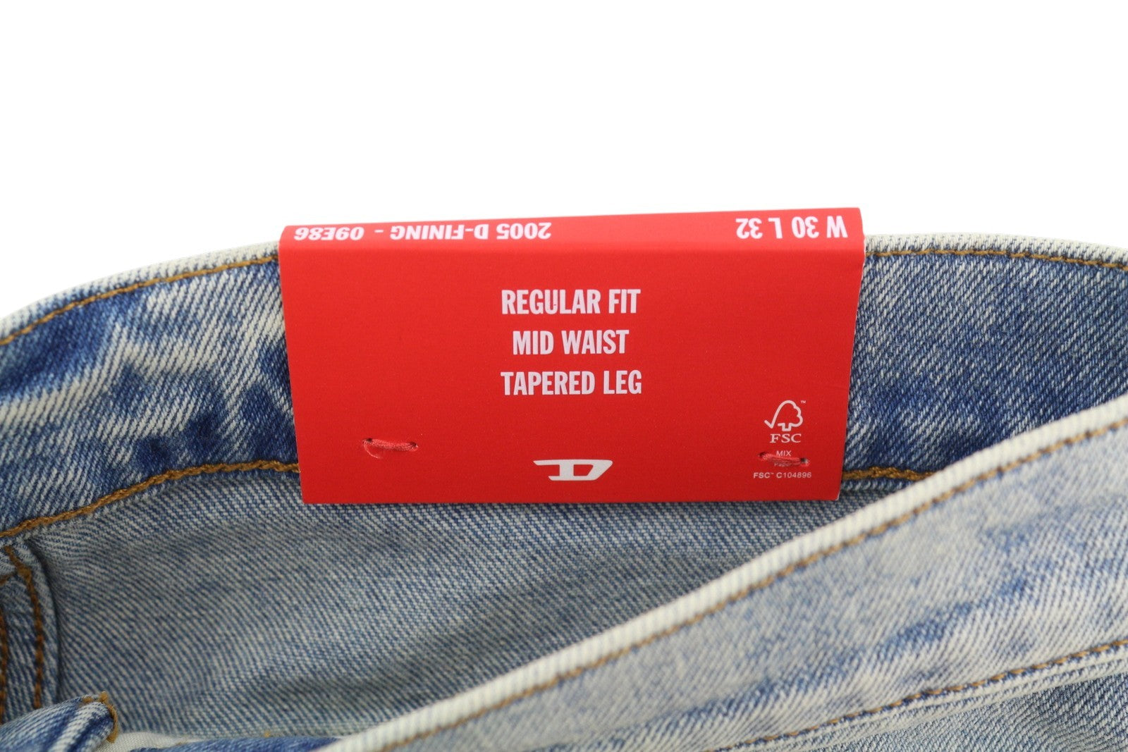 DIESEL 2005 D-Fining 09E86 Men Jeans W30/L32 Blue Faded Taper Regular