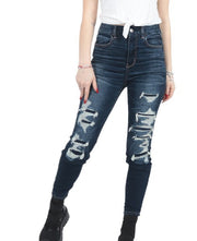 AMERICAN EAGLE OUTFITTERS Super Hi-Rise Jegging Women Jeans W27 Patch Stitch