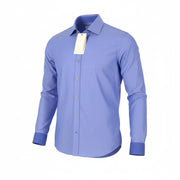 SCOTCH & SODA Men Shirt S Blue Slim Cotton Spread Collar Button-Up