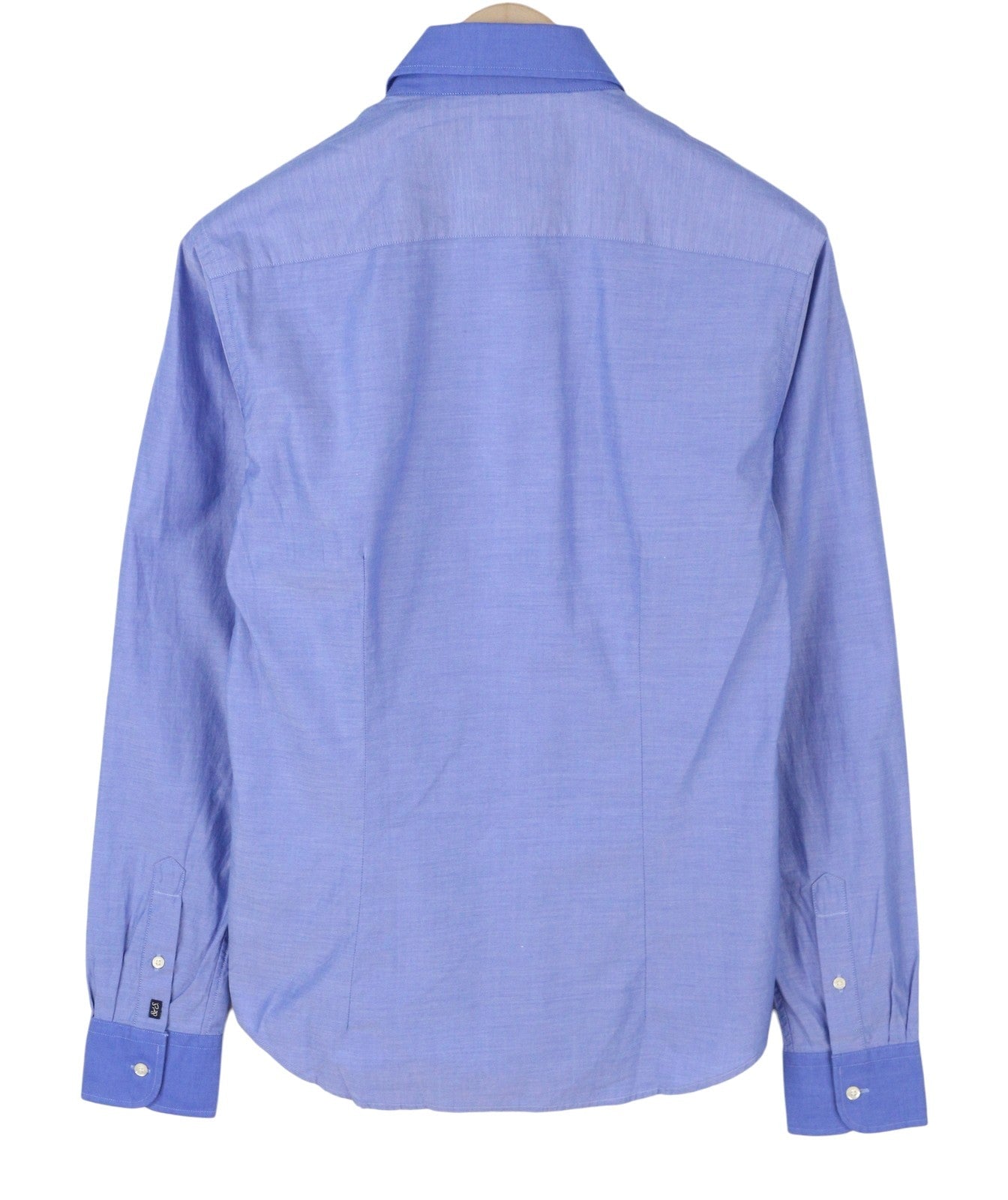 SCOTCH & SODA Men Shirt S Blue Slim Cotton Spread Collar Button-Up