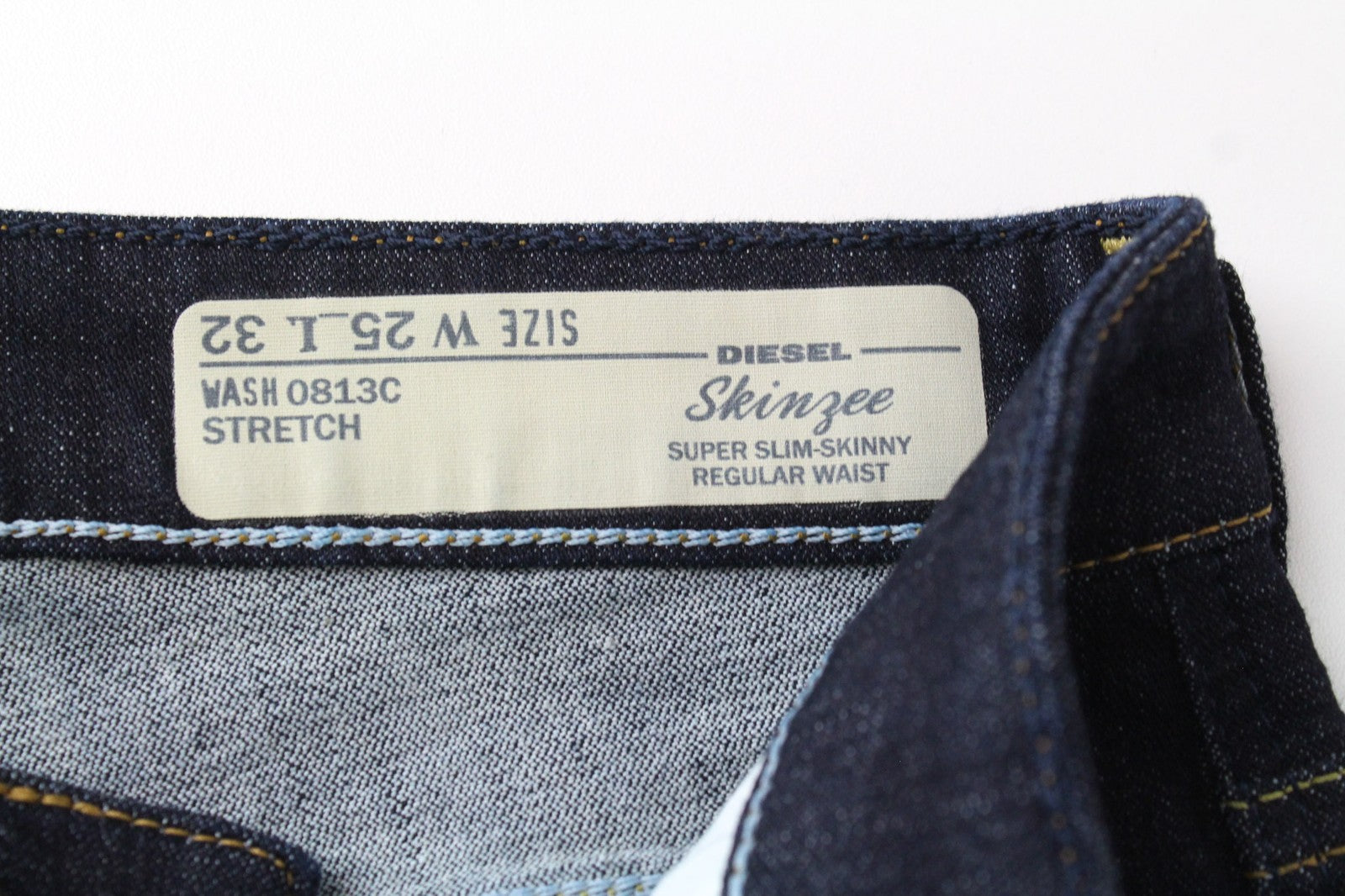 DIESEL Skinzee 0813C Women Jeans W25/L32 Blue Stretch Super Slim Skinny Fit