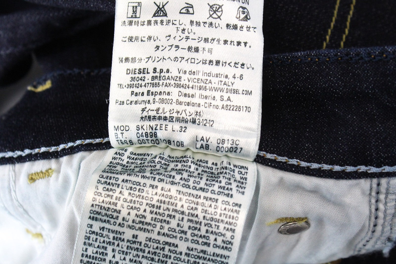 DIESEL Skinzee 0813C Women Jeans W25/L32 Blue Stretch Super Slim Skinny Fit