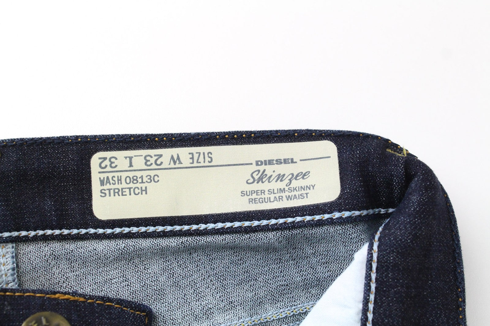 DIESEL Skinzee 0813C Women Jeans W23/L32 Blue Stretch Super Slim Skinny Girls