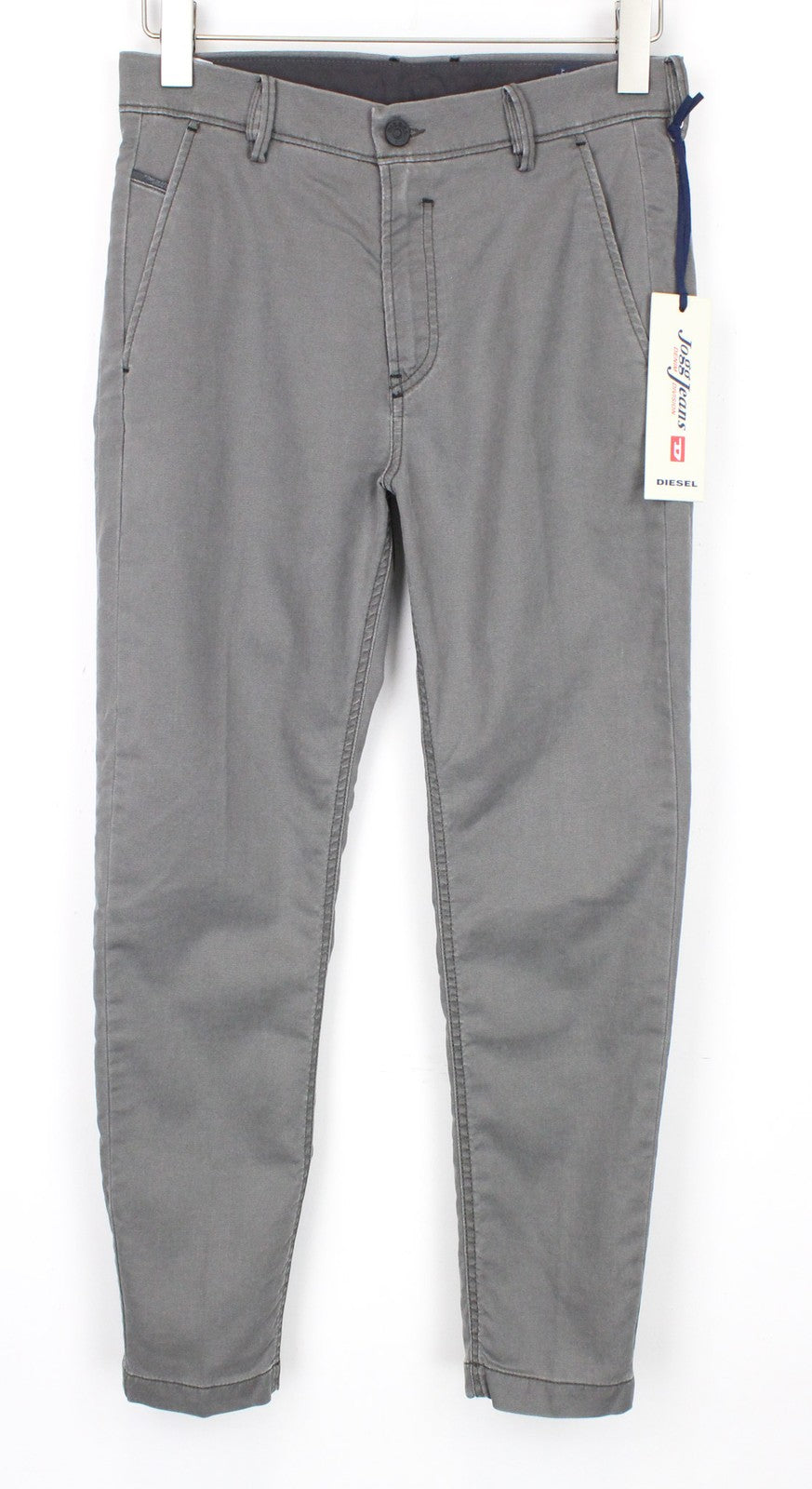 DIESEL Slim-Chino-M-NE 0685E Men Trousers W28 Jogg Sweat Grey Stretch Slim Fit