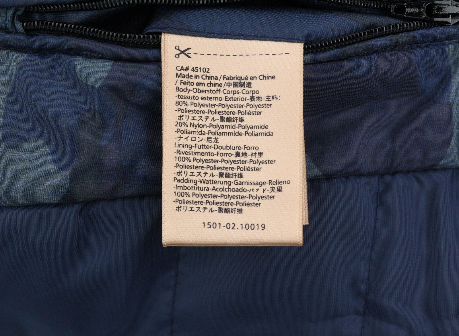 SCOTCH & SODA Men Jacket S Blue Camo Padded Full Zip Hidden Hood