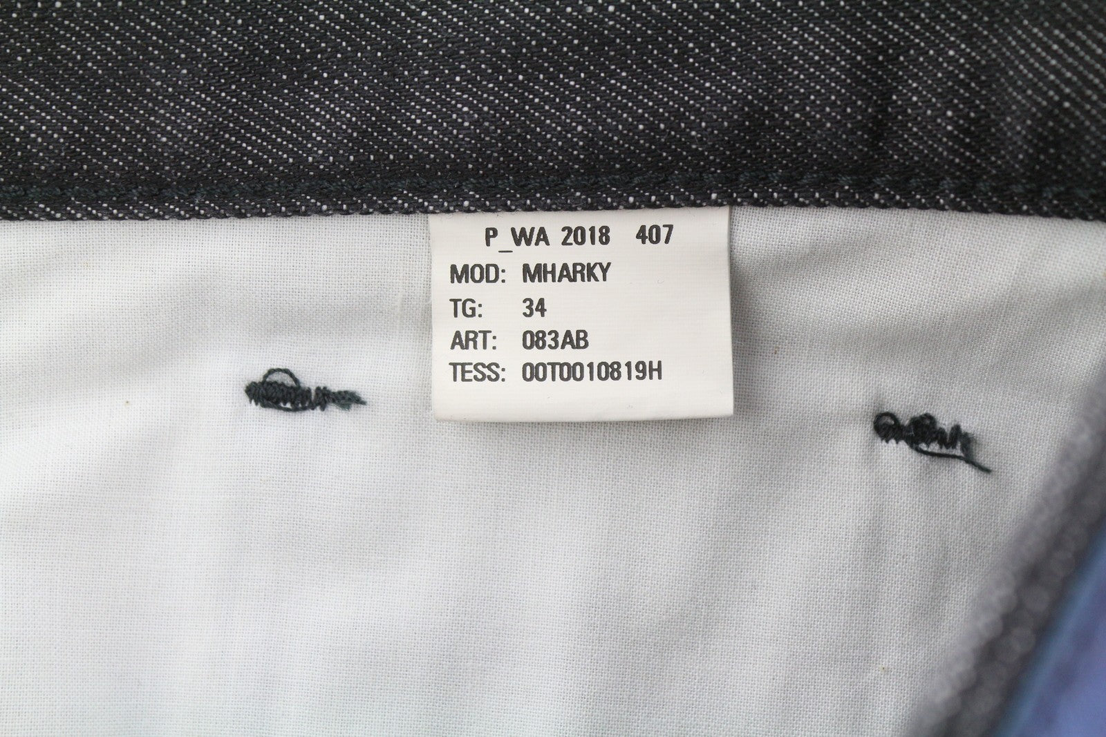 DIESEL Mharky 083AB Men Jeans W34 Grey Whisker Fade Paint Distress Rigid