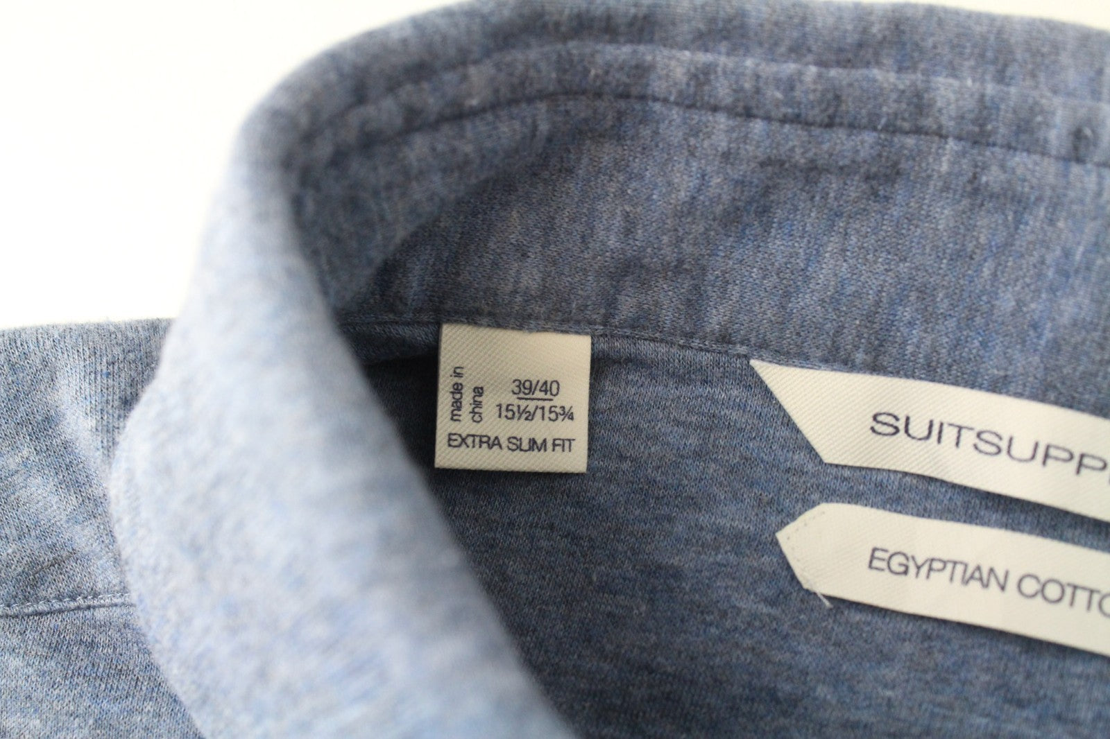 SUITSUPPLY Men T-Shirt 39/40/15 1/2/15 3/4 Extra Slim Fit Blue Pure Cotton Polo