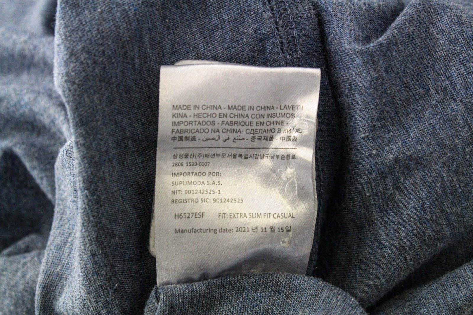SUITSUPPLY Men T-Shirt 39/40/15 1/2/15 3/4 Extra Slim Fit Blue Pure Cotton Polo